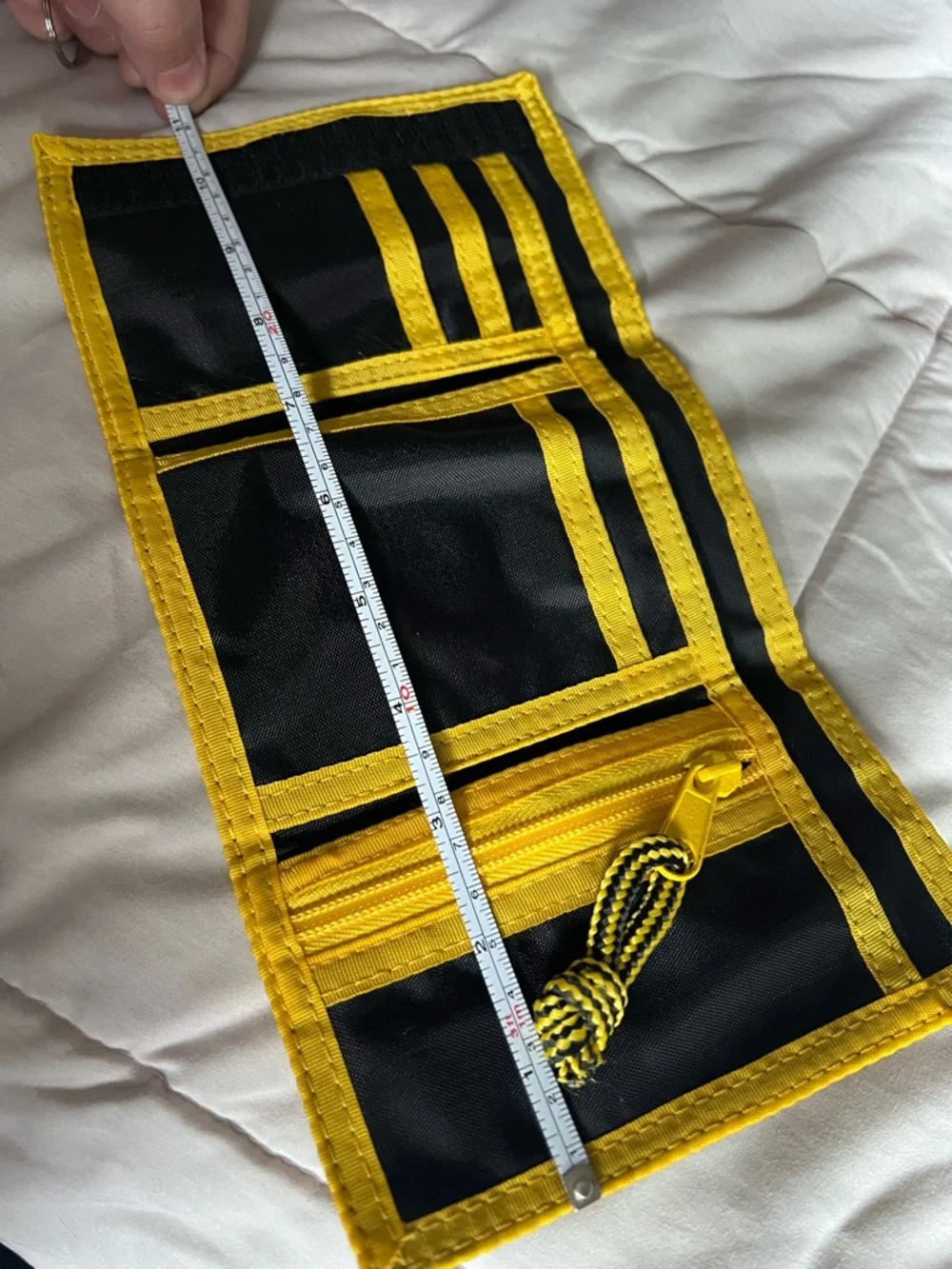 MAKE AN OFFER DR MARTENS VINTAGE Black & Yellow Nylon Velcro Trifold Wallet